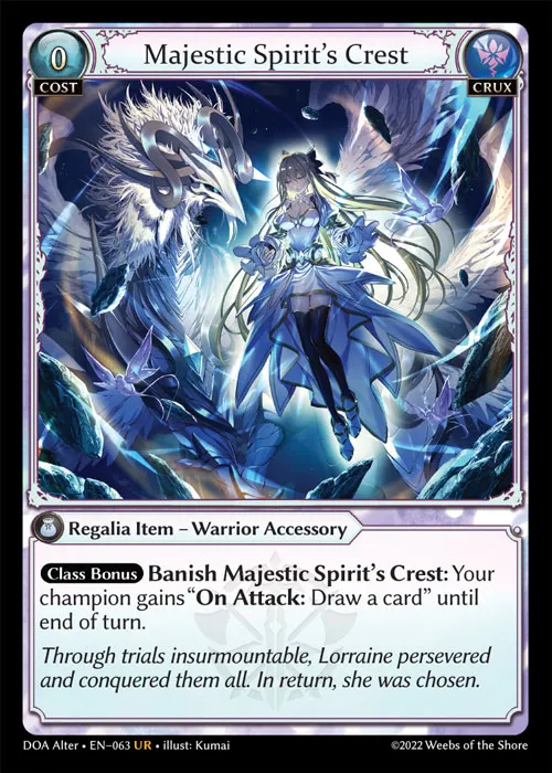 Majestic Spirit's Crest — Dawn of Ashes Alter Edition — Grand Archive