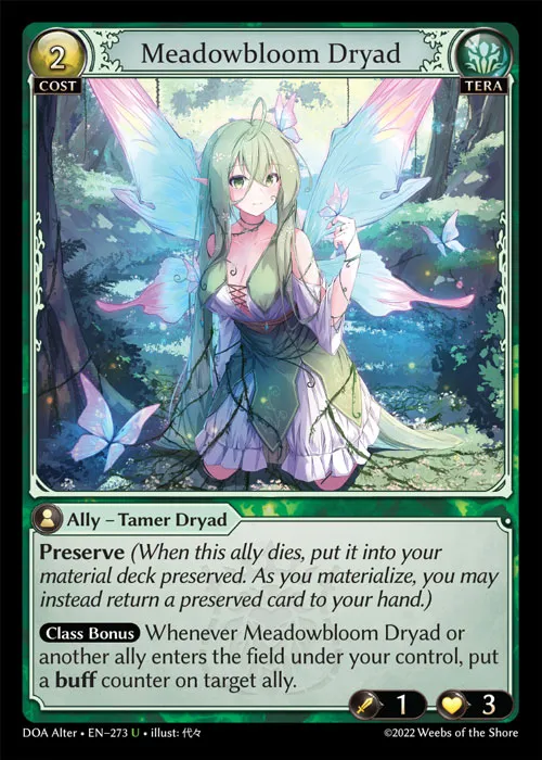 Meadowbloom Dryad — Dawn of Ashes Alter Edition — Grand Archive