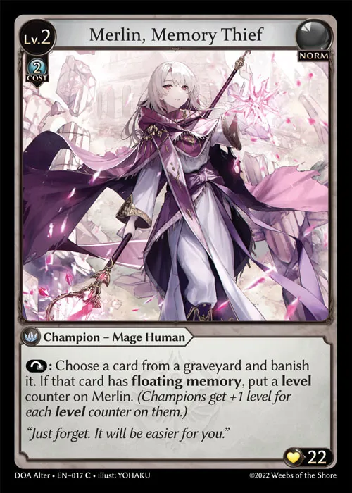 Merlin, Memory Thief — Dawn of Ashes Alter Edition — Grand Archive