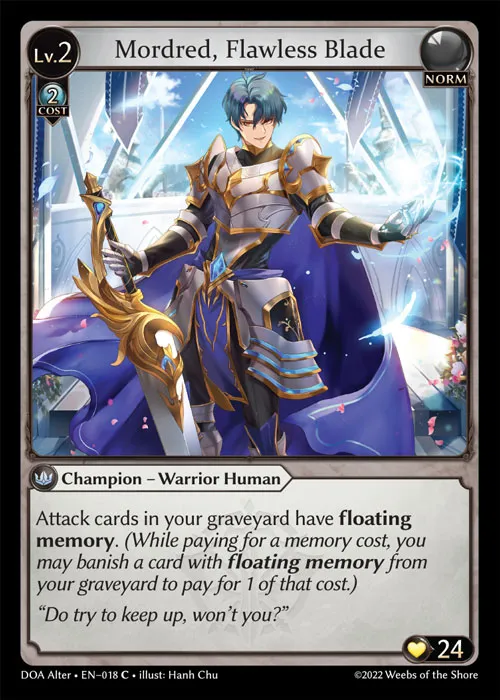 Mordred, Flawless Blade from Dawn of Ashes Alter Edition - Grand Archive TCG
