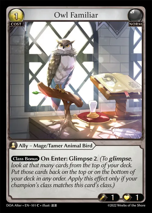 Owl Familiar — Dawn of Ashes Alter Edition — Grand Archive