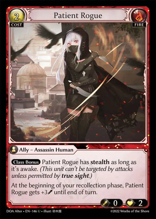 Patient Rogue — Dawn of Ashes Alter Edition — Grand Archive