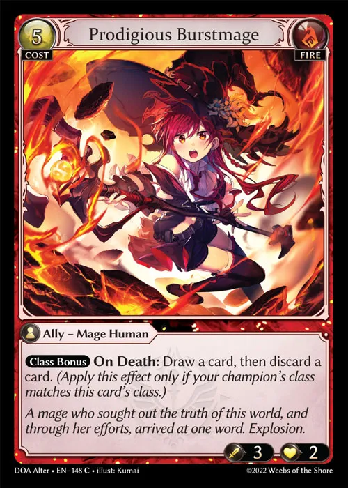 Prodigious Burstmage — Dawn of Ashes Alter Edition — Grand Archive