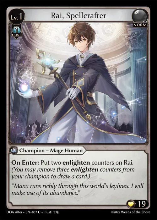 Rai, Spellcrafter — Dawn of Ashes Alter Edition — Grand Archive