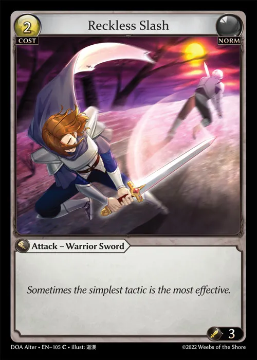 Reckless Slash — Dawn of Ashes Alter Edition — Grand Archive