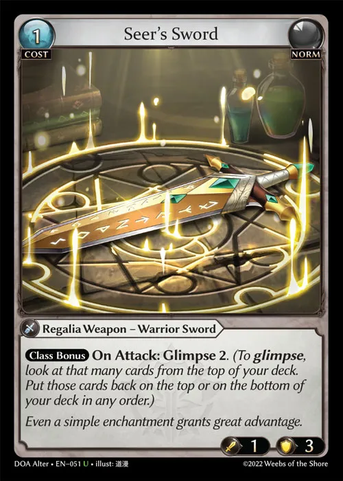 Seer's Sword — Dawn of Ashes Alter Edition — Grand Archive