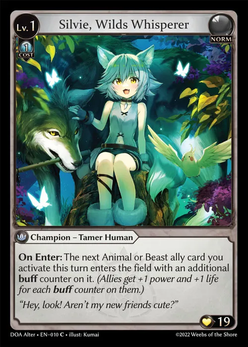 Silvie, Wilds Whisperer — Dawn of Ashes Alter Edition — Grand Archive