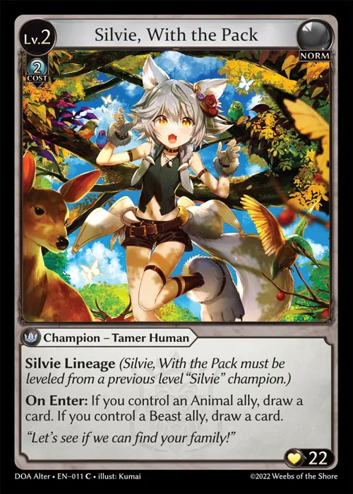 Silvie, With the Pack — Dawn of Ashes Alter Edition — Grand Archive