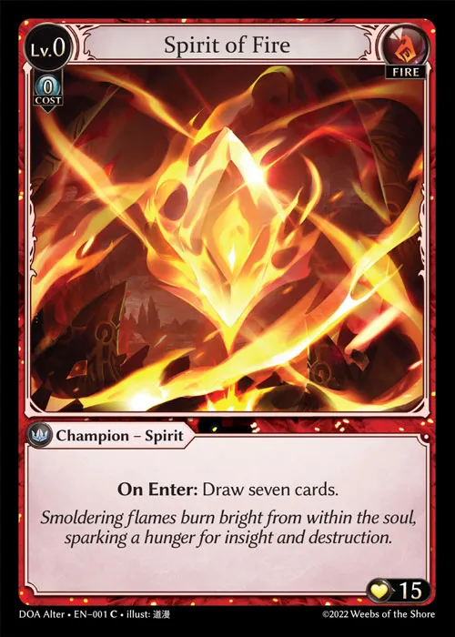 Spirit of Fire — Dawn of Ashes Alter Edition — Grand Archive