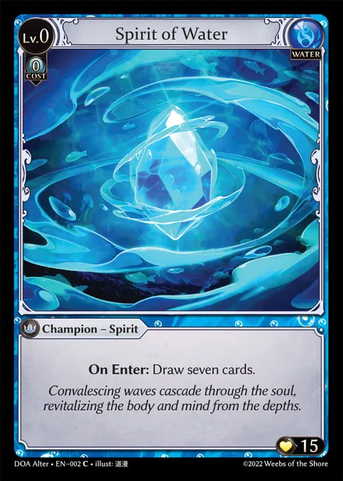 Spirit of Water — Dawn of Ashes Alter Edition — Grand Archive