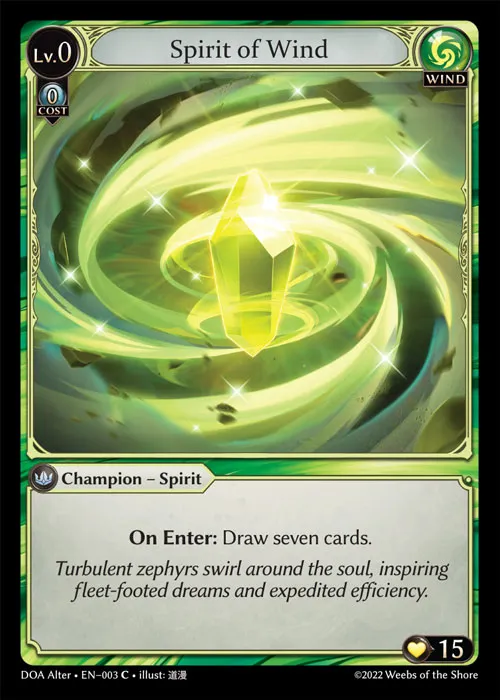 Spirit of Wind — Dawn of Ashes Alter Edition — Grand Archive