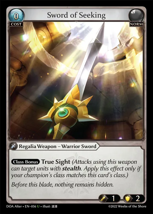 Sword of Seeking — Dawn of Ashes Alter Edition — Grand Archive