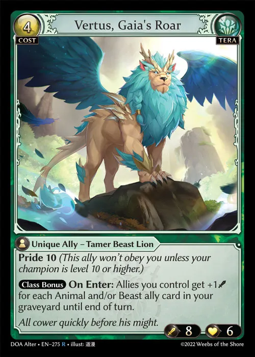Vertus, Gaia's Roar — Dawn of Ashes Alter Edition — Grand Archive