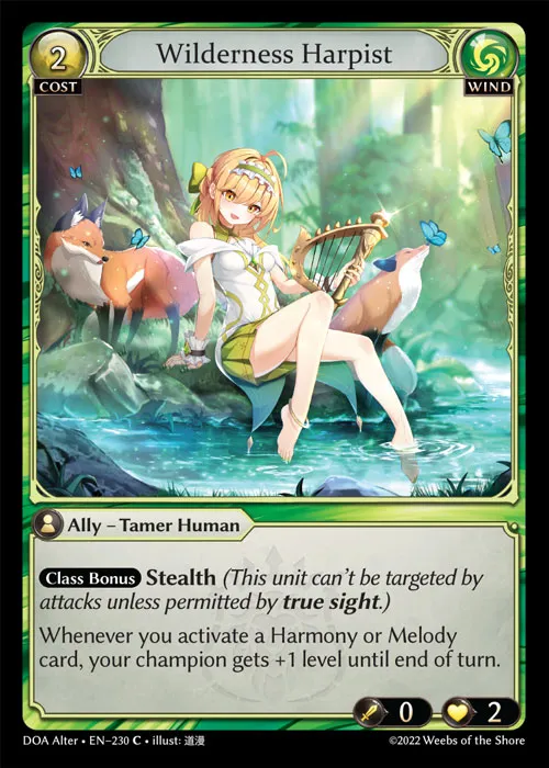 Wilderness Harpist — Dawn of Ashes Alter Edition — Grand Archive