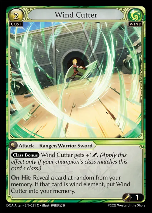 Wind Cutter — Dawn of Ashes Alter Edition — Grand Archive