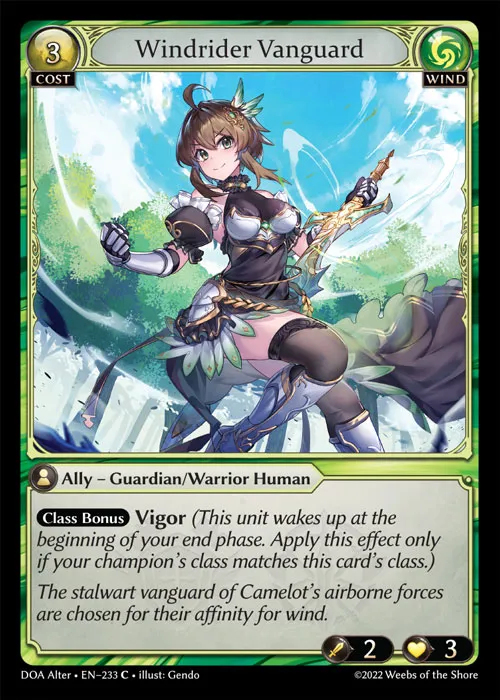 Windrider Vanguard — Dawn of Ashes Alter Edition — Grand Archive
