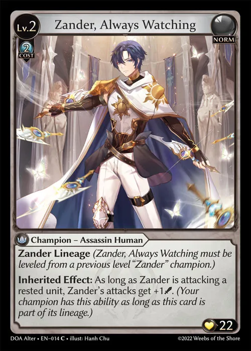 Zander, Always Watching — Dawn of Ashes Alter Edition — Grand Archive