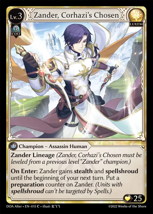 Zander, Corhazi's Chosen — Dawn of Ashes Alter Edition — Grand Archive