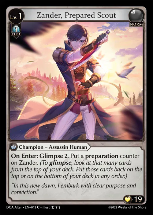 Zander, Prepared Scout — Dawn of Ashes Alter Edition — Grand Archive