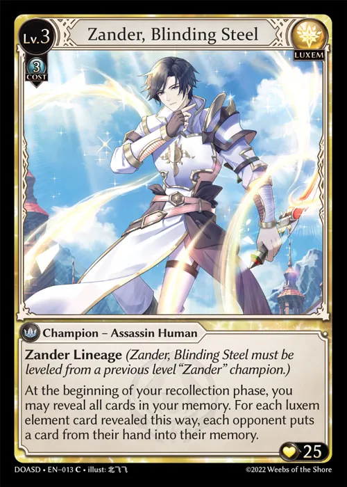 Zander, Blinding Steel — Dawn of Ashes Starter Decks — Grand Archive