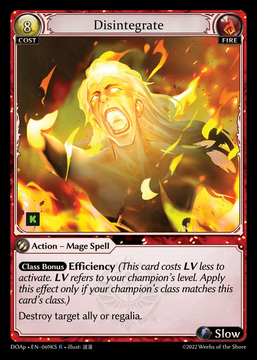 Disintegrate — Dawn of Ashes Prelude — Grand Archive