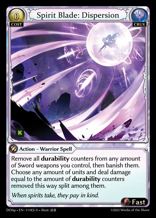 Spirit Blade: Dispersion — Dawn of Ashes Prelude — Grand Archive