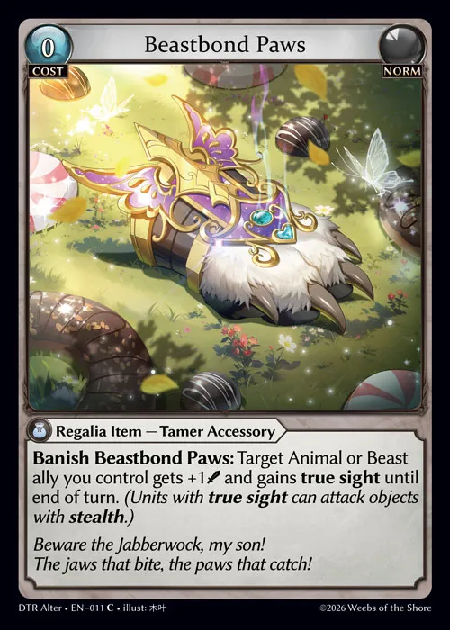 Beastbond Paws — Distorted Reflections Alter Edition — Grand Archive TCG