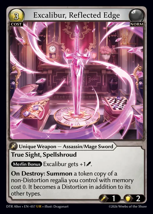 Excalibur, Reflected Edge — Distorted Reflections Alter Edition — Grand Archive TCG