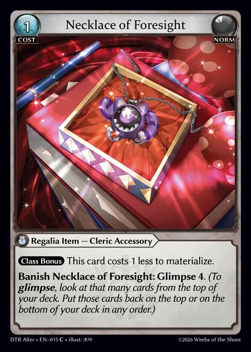 Necklace of Foresight — Distorted Reflections Alter Edition — Grand Archive TCG