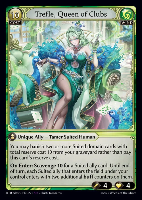 Trefle, Queen of Clubs — Distorted Reflections Alter Edition — Grand Archive TCG