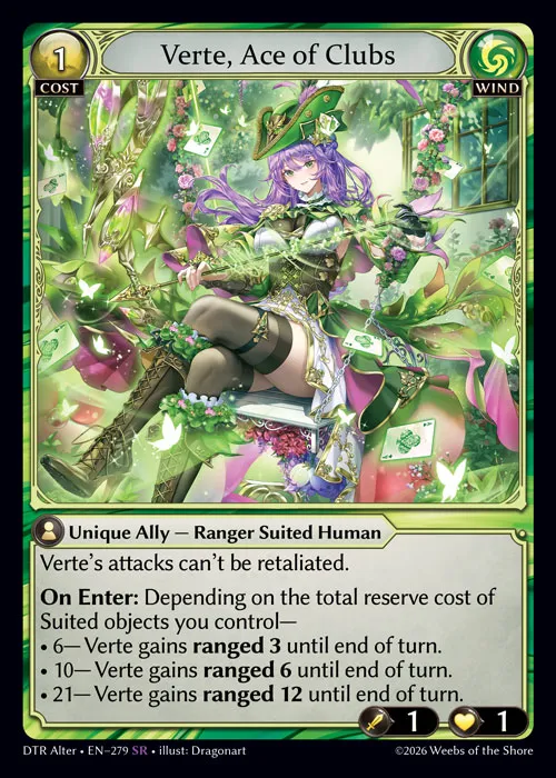 Verte, Ace of Clubs — Distorted Reflections Alter Edition — Grand Archive TCG