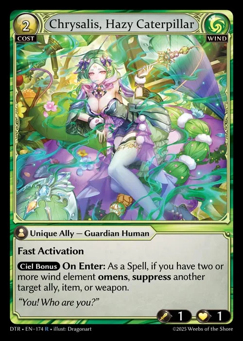 Chrysalis, Hazy Caterpillar from Distorted Reflections - Grand Archive TCG