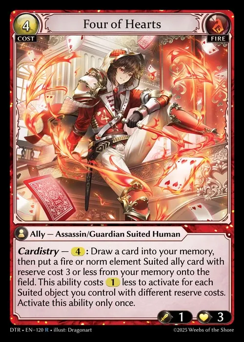 Four of Hearts from Distorted Reflections - Grand Archive TCG