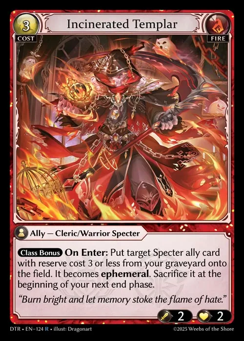 Incinerated Templar — Distorted Reflections — Grand Archive TCG