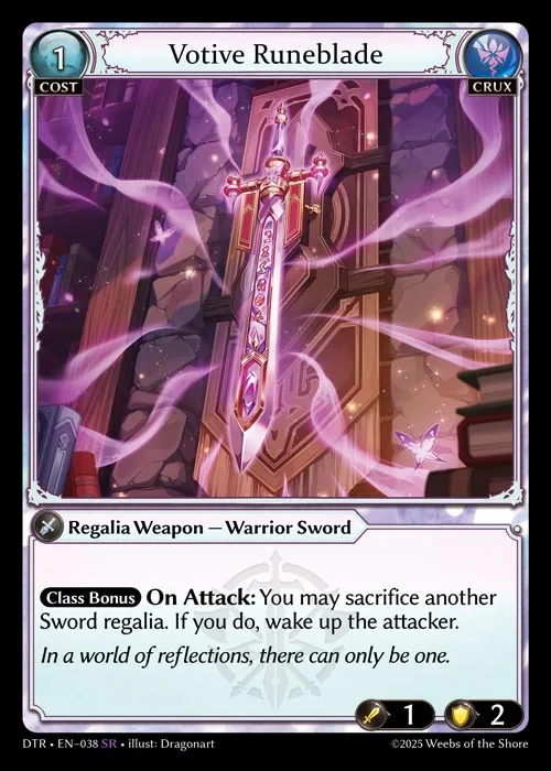 Votive Runeblade — Distorted Reflections — Grand Archive TCG