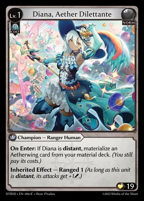 Diana, Aether Dilettante — Distorted Reflections Starter Decks — Grand Archive