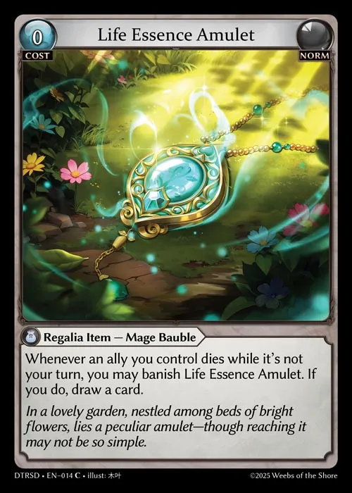 Life Essence Amulet — Distorted Reflections Starter Decks — Grand Archive