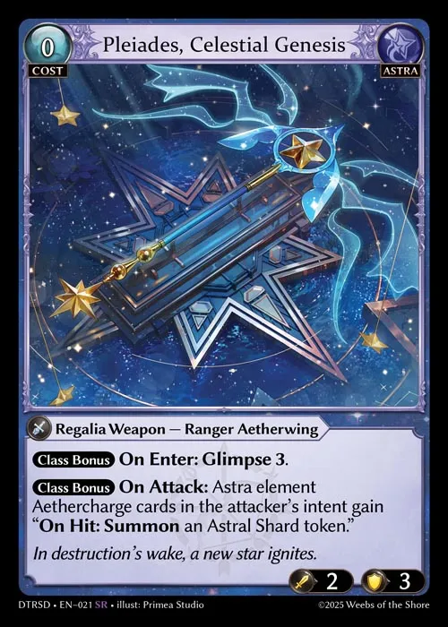 Pleiades, Celestial Genesis — Distorted Reflections Starter Decks — Grand Archive