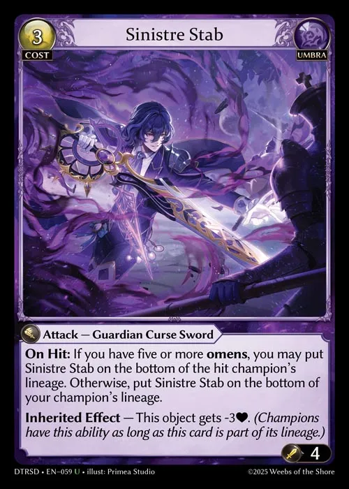 Sinistre Stab — Distorted Reflections Starter Decks — Grand Archive