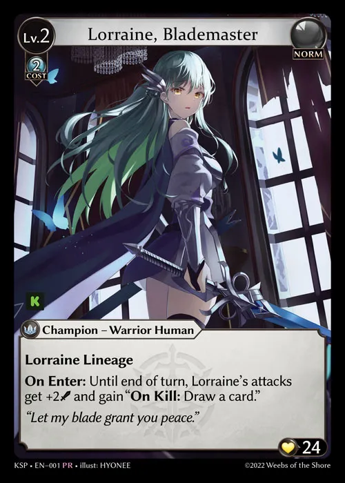 Lorraine, Blademaster — Kickstarter Promotional — Grand Archive