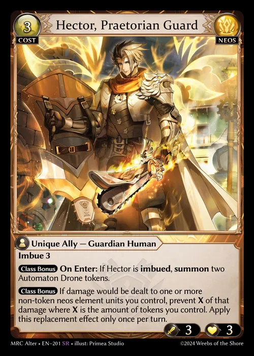 Hector, Praetorian Guard — Mercurial Heart Alter Edition — Grand Archive