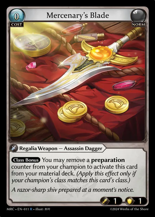 Mercenary's Blade — Mercurial Heart — Grand Archive