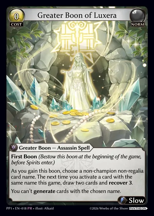Greater Boon of Luxera — Pantheon Pack 1 — Grand Archive TCG