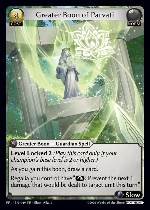 Greater Boon of Parvati from Pantheon Pack 1 - Grand Archive TCG