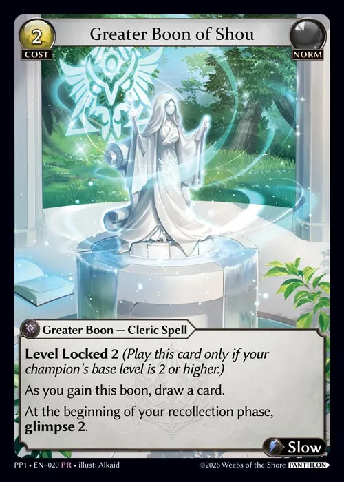 Greater Boon of Shou — Pantheon Pack 1 — Grand Archive TCG