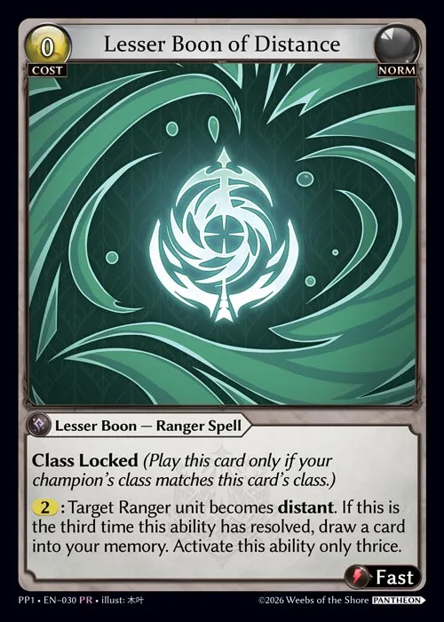 Lesser Boon of Distance — Pantheon Pack 1 — Grand Archive TCG