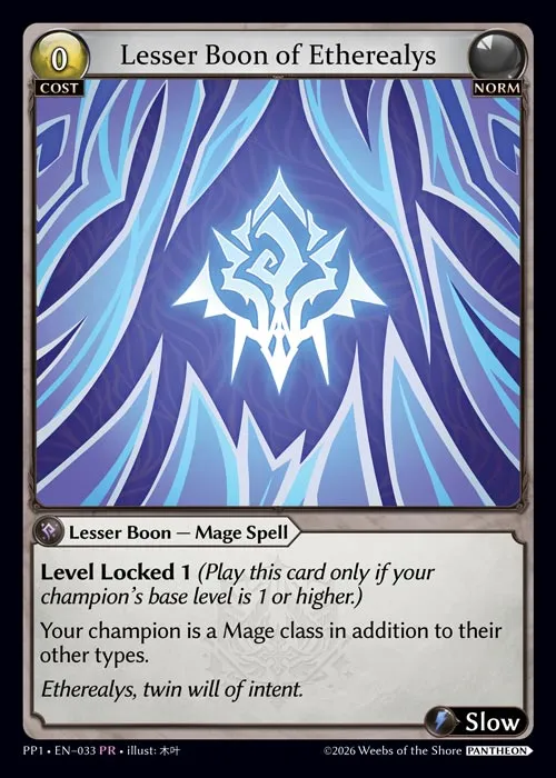 Lesser Boon of Etherealys — Pantheon Pack 1 — Grand Archive TCG