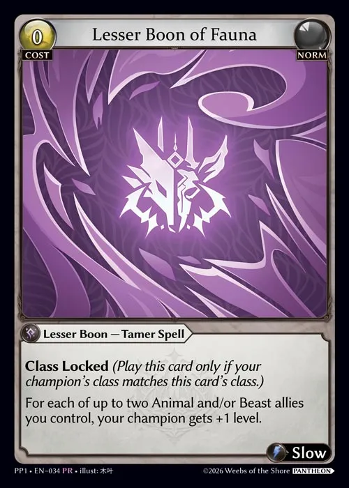 Lesser Boon of Fauna — Pantheon Pack 1 — Grand Archive TCG