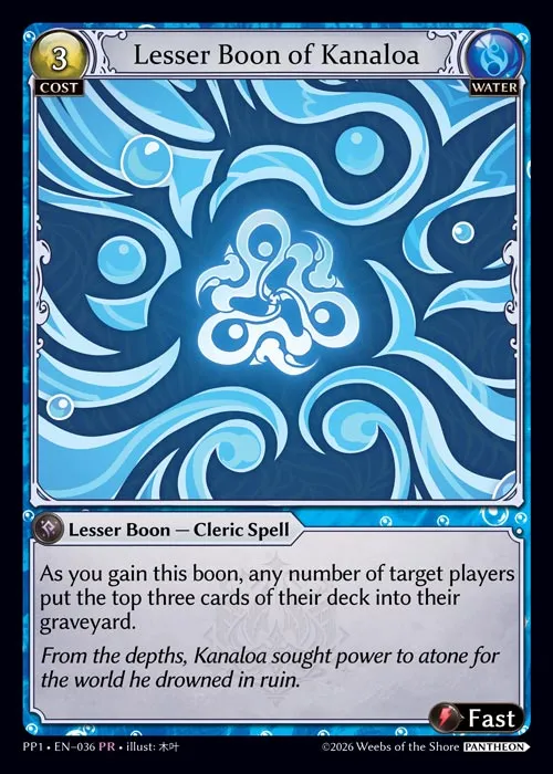 Lesser Boon of Kanaloa — Pantheon Pack 1 — Grand Archive TCG
