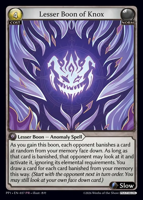 Lesser Boon of Knox — Pantheon Pack 1 — Grand Archive TCG
